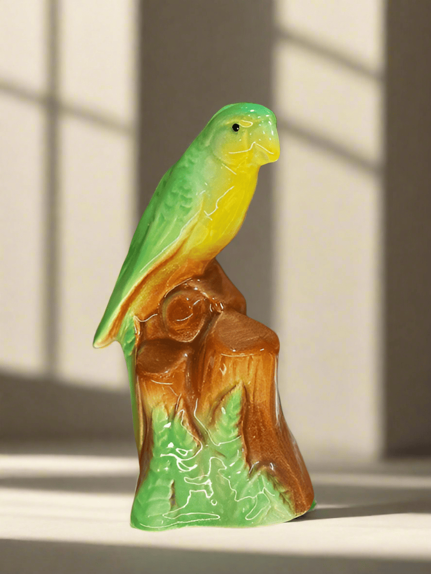 Crown Lynn Coloured Parrot Posy Vase - Industry Vintage