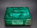 Curt Schlevogt Czech Art Deco Malachite Glass Box - Industry Vintage