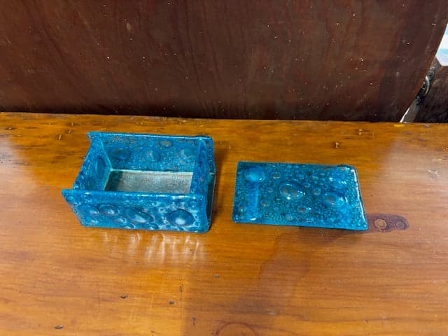 David Chevin Handcrafted Jewellery Box Blue - Industry Vintage