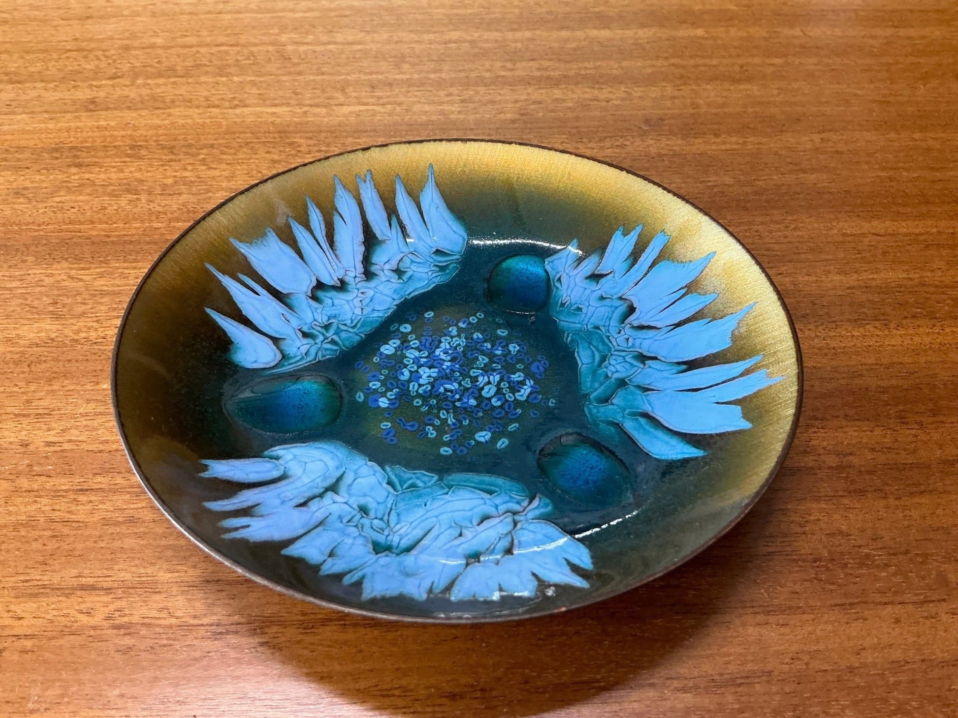 Edward Star Vintage Enamel on Copper Dish Artwork - Industry VintageA