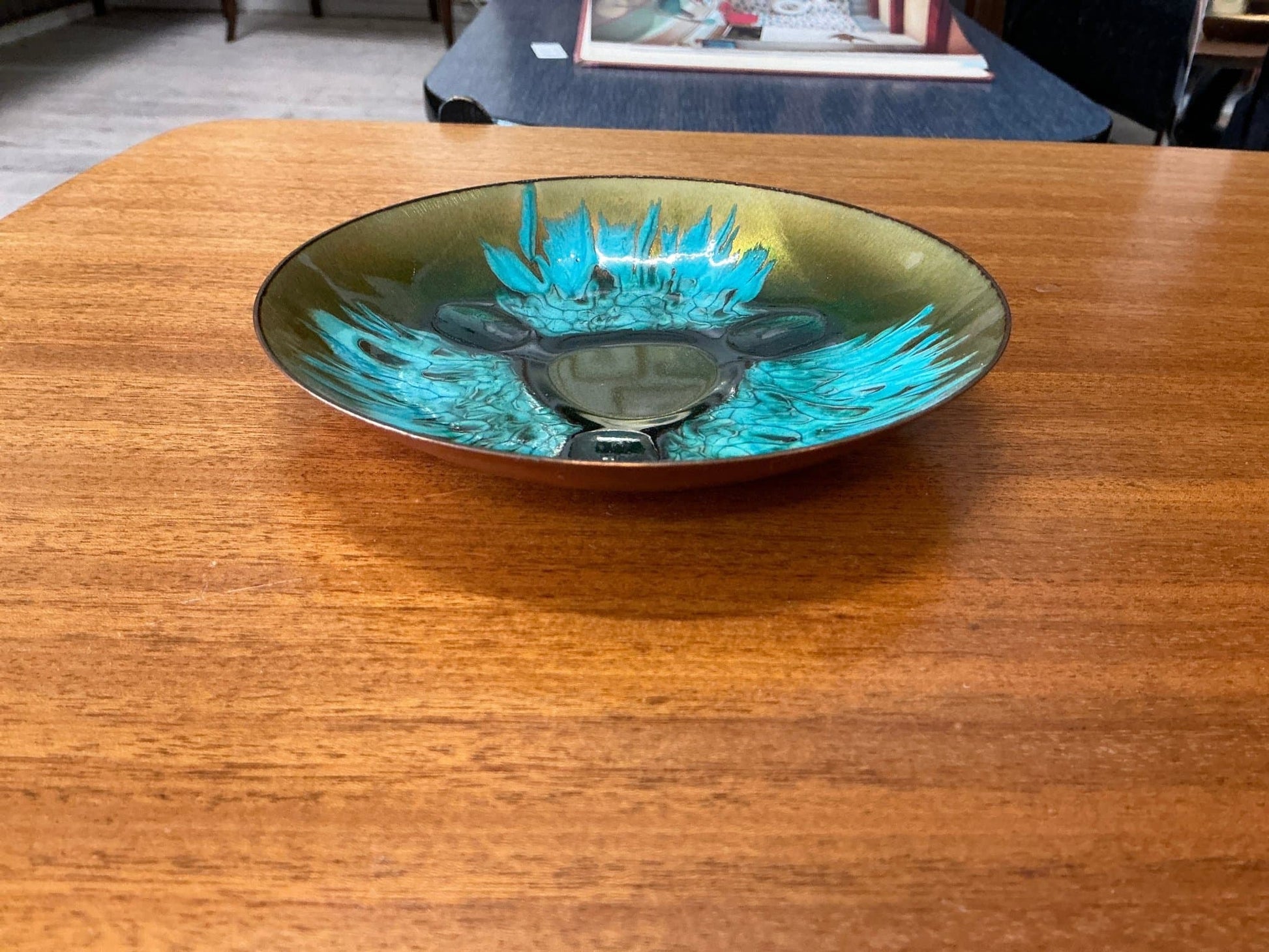Edward Star Vintage Enamel on Copper Dish Artwork - Industry VintageB