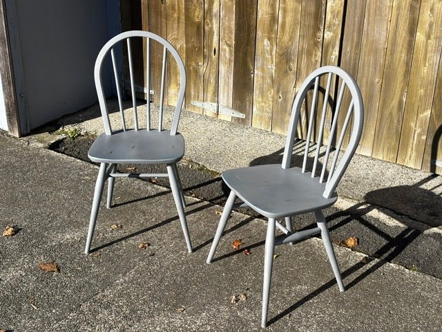 Ercol Windsor Dining Chair - Industry VintageBlue Grey with 2 patterns