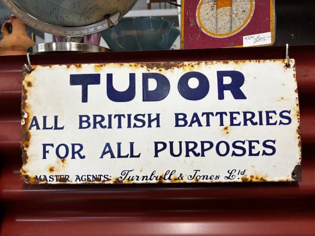 Genuine Porcelain Antique Enamel Sign Automobilia related. - Industry Vintage