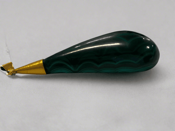Gold and Malachite Pendant - Industry Vintage