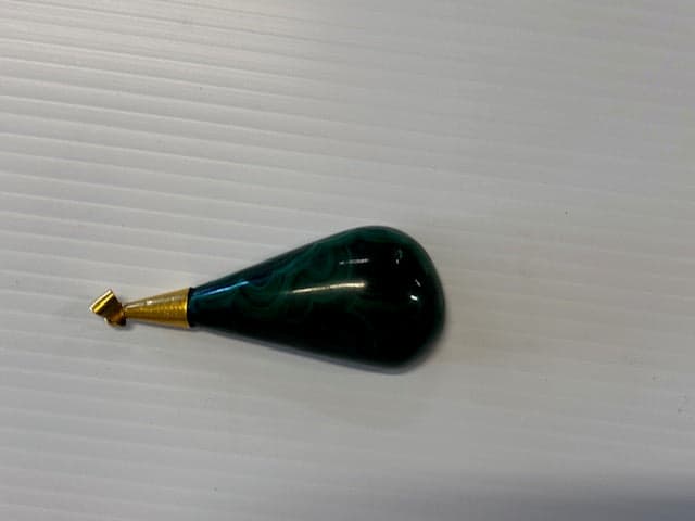 Gold and Malachite Pendant - Industry Vintage