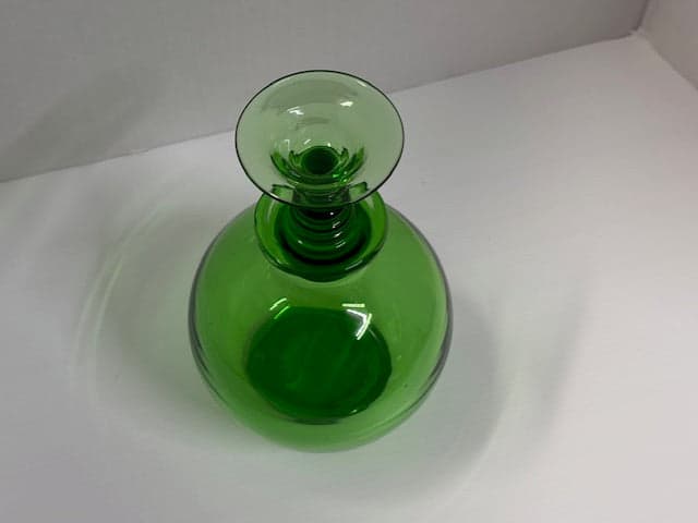 Green Glass Bottle with Lid - Industry Vintage