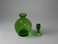 Green Glass Bottle with Lid - Industry Vintage