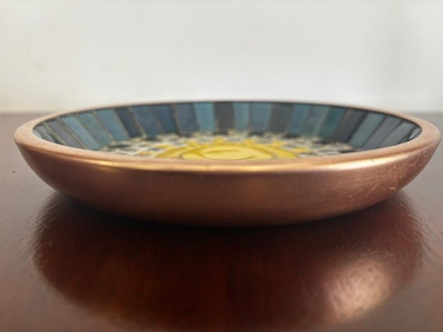John Crichton Copper and Tile Mosaic Bowl 1950s - Industry Vintage