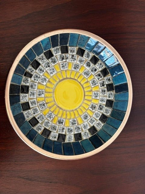 John Crichton Copper and Tile Mosaic Bowl 1950s - Industry Vintage