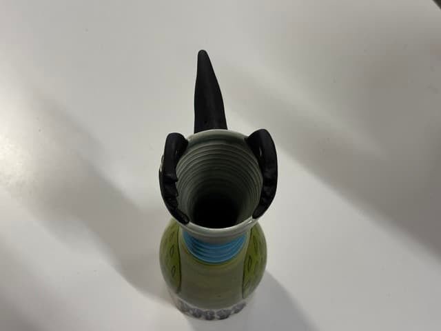Kairava Gullatz ribbed neck ceramic bird jug. - Industry Vintage