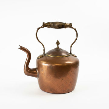 Antique Copper Large Victorian Copper Kettle - Industry Vintage