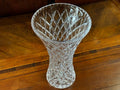Large Vintage Diamond Point Crystal Vase - Industry Vintage