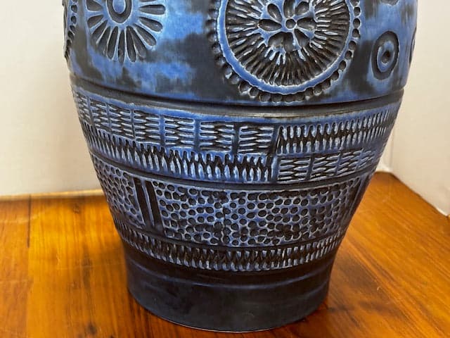 Large West German Pottery Floor Vase - Industry Vintage