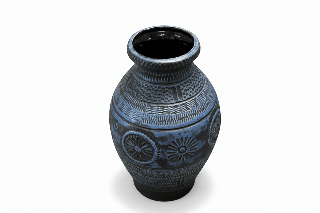 Large West German Pottery Floor Vase - Industry Vintage