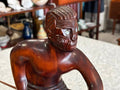 Māori Warrior with Spear Hand Wooden Carving - Industry Vintage