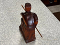Māori Warrior with Spear Hand Wooden Carving - Industry Vintage