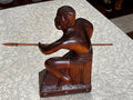 Māori Warrior with Spear Hand Wooden Carving - Industry Vintage