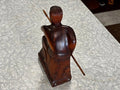 Māori Warrior with Spear Hand Wooden Carving - Industry Vintage