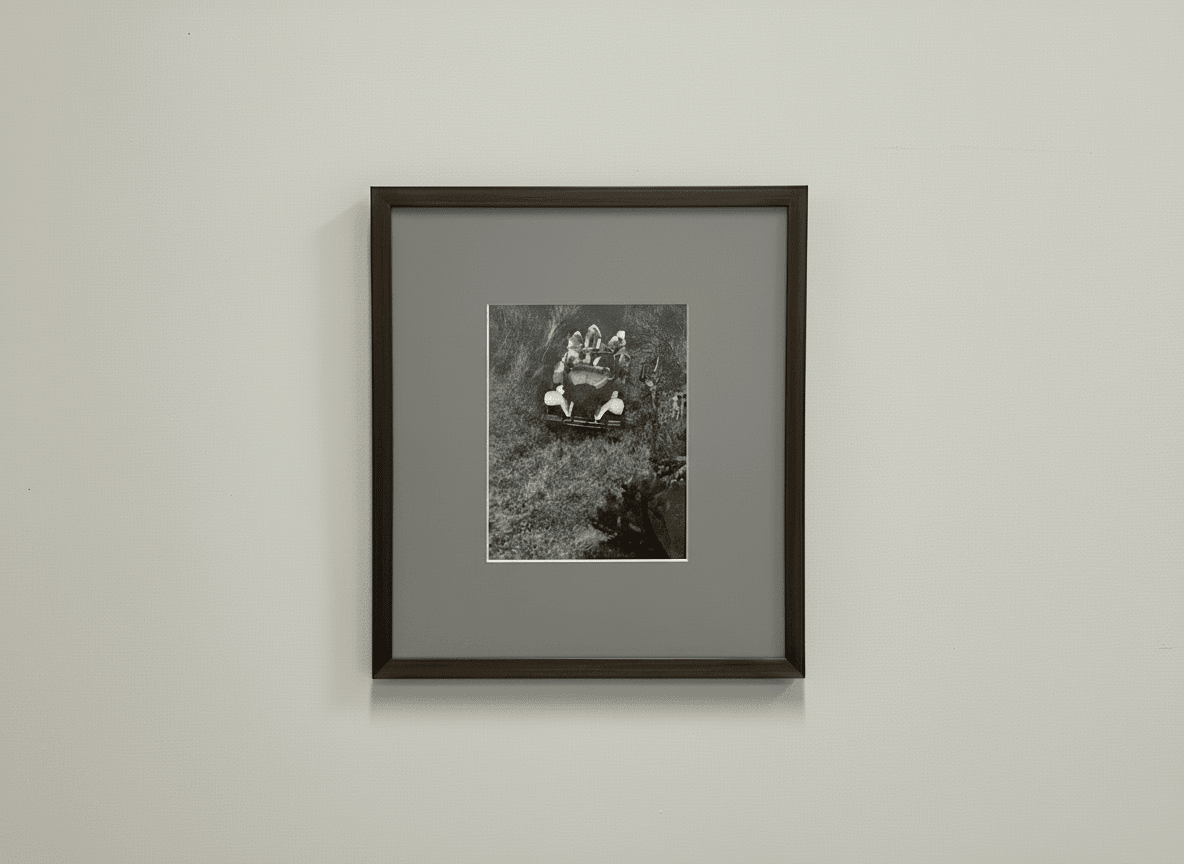 Marti Friedlander Original Framed Photograph Coromandel farm. - Industry Vintage