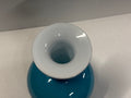 Michael Bang for Holmegaard, Blue and White Glass Vase - Industry Vintage