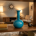 Michael Bang for Holmegaard, Blue and White Glass Vase - Industry Vintage