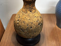 Mid-Century Cork Table Lamp with Brass and Walnut Base - Industry Vintage