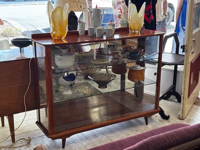 Mid Century Glass Display Cabinet - Industry Vintage