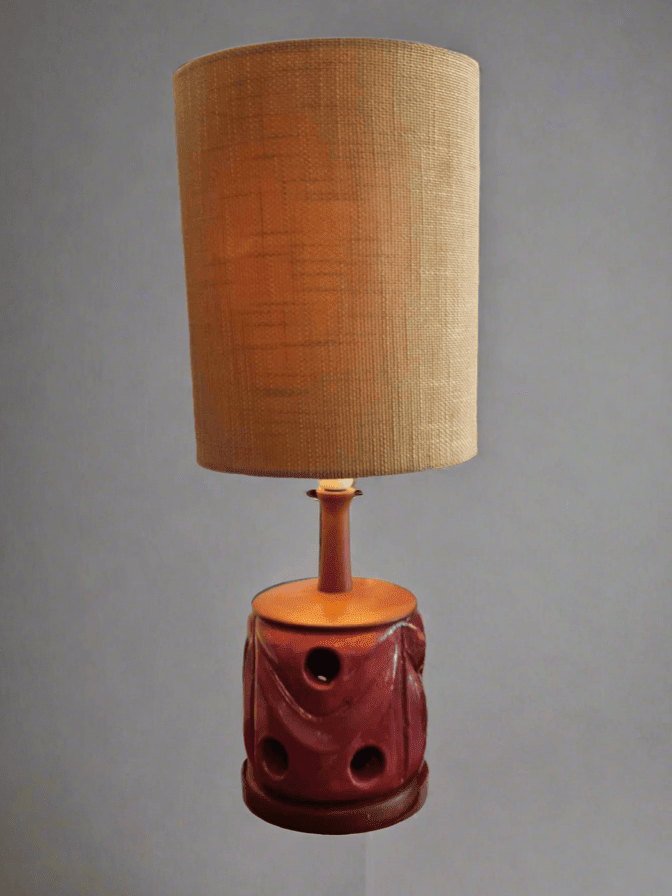 Mid-Century Lamp with Ceramic Base - Industry Vintage