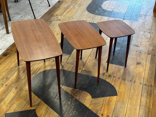 Mid-Century Modern Vintage Formica Nested Table Set - Industry Vintage