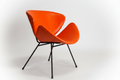 Mid Century Vintage Orange Lip Chair - Industry Vintage