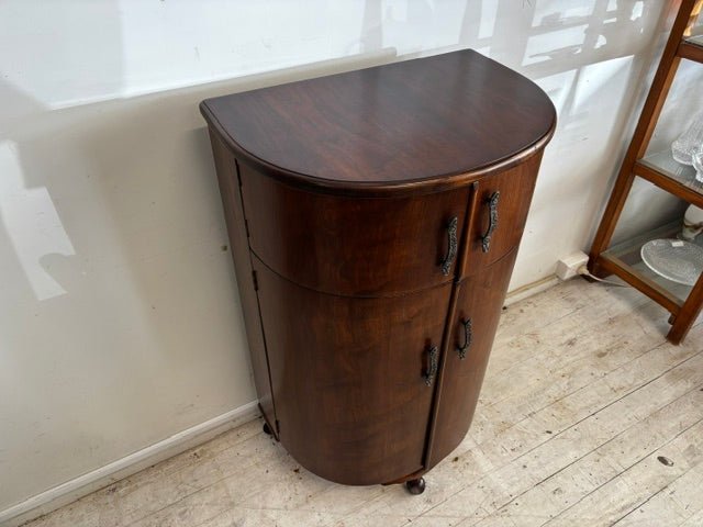 Midcentury Cocktail Cabinet with Vitrolite Serving Shelf - Industry Vintage