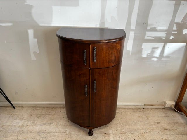 Midcentury Cocktail Cabinet with Vitrolite Serving Shelf - Industry Vintage