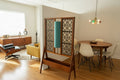 Midcentury Room Divider with Lamp and Pot Stand - Industry Vintage