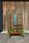 Midcentury Room Divider with Lamp and Pot Stand - Industry Vintage