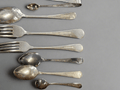 Mixed Vintage 42 Silver and Stainless Steel Cutlery Set with Bone Handle - Industry Vintage