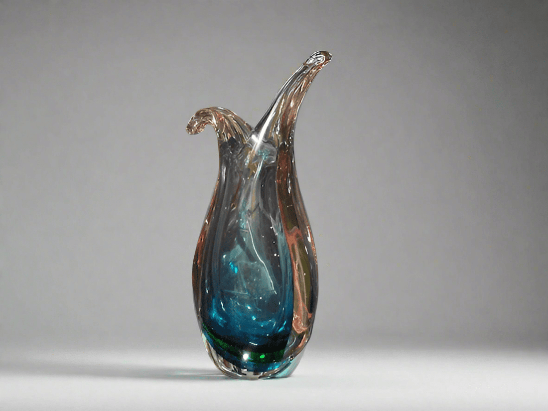 Murano Art Glass Flavio Vase Green - Industry Vintage
