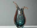 Murano Art Glass Flavio Vase Green - Industry Vintage