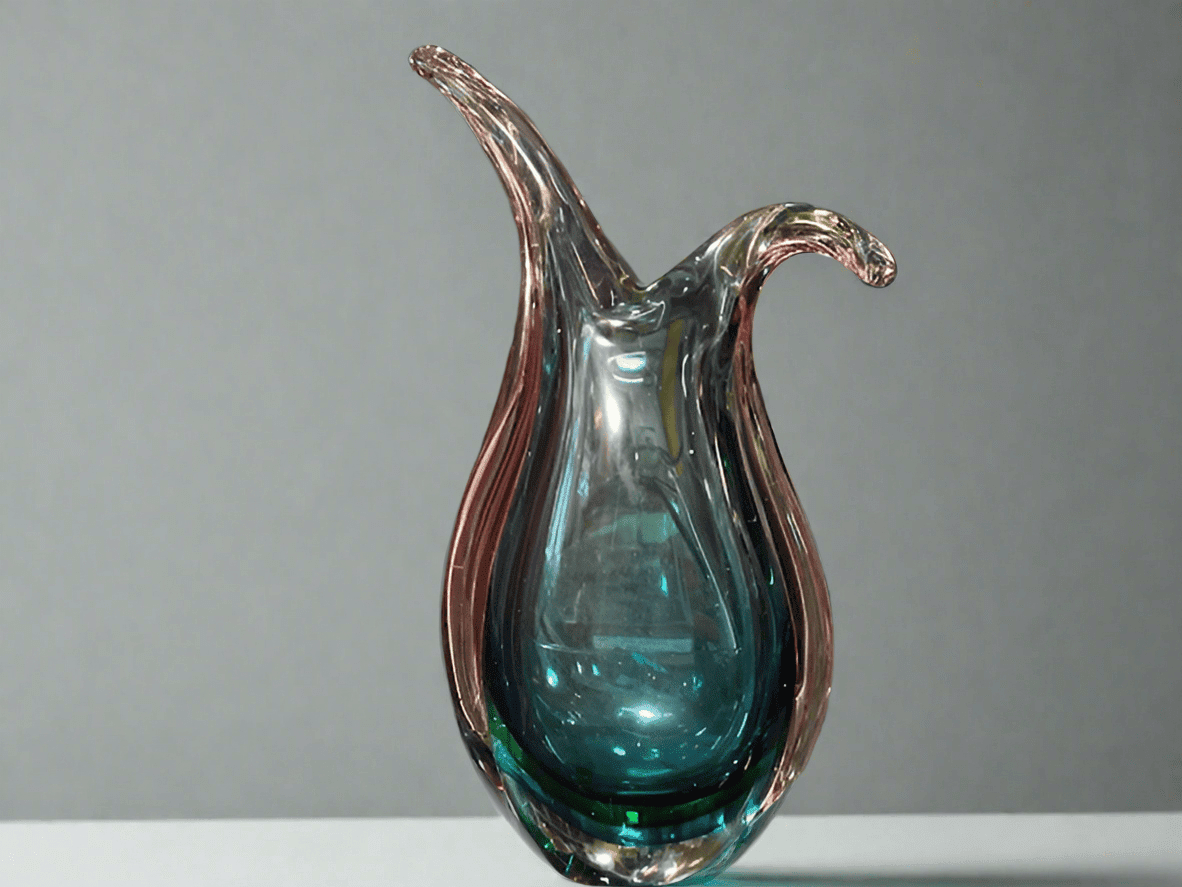 Murano Art Glass Flavio Vase Green - Industry Vintage