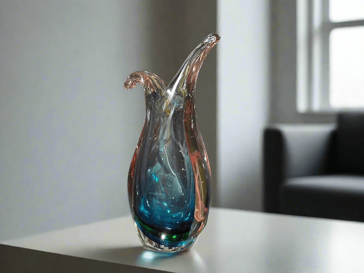 Murano Art Glass Flavio Vase Green - Industry Vintage