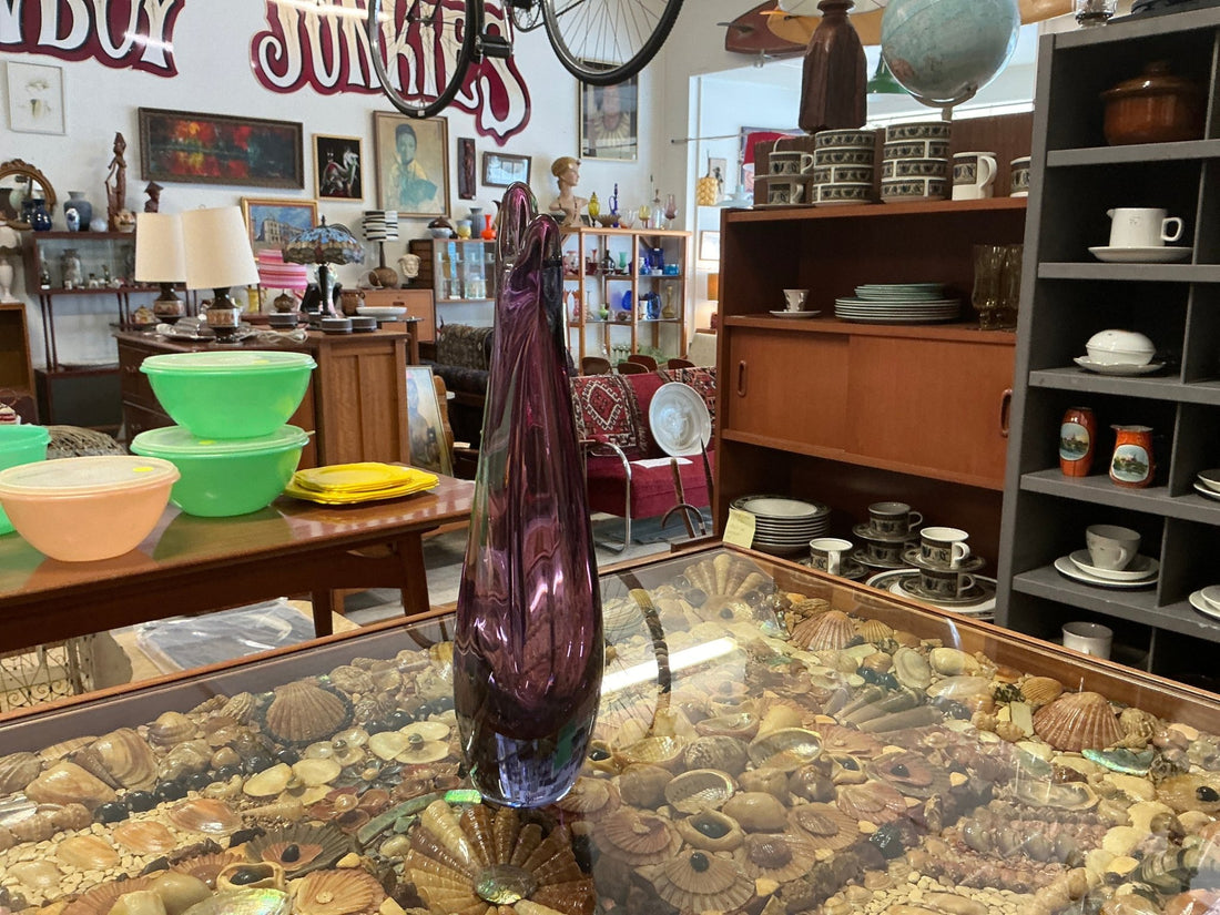 Murano Art Glass Flavio Vase Purple Murano