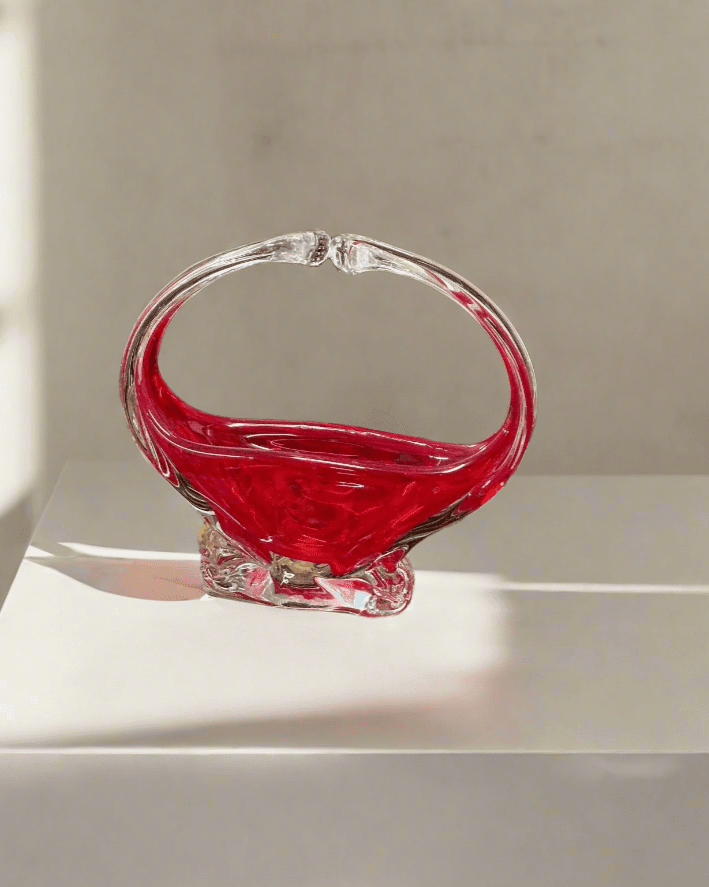 Murano Art Glass Vase Red - Industry Vintage