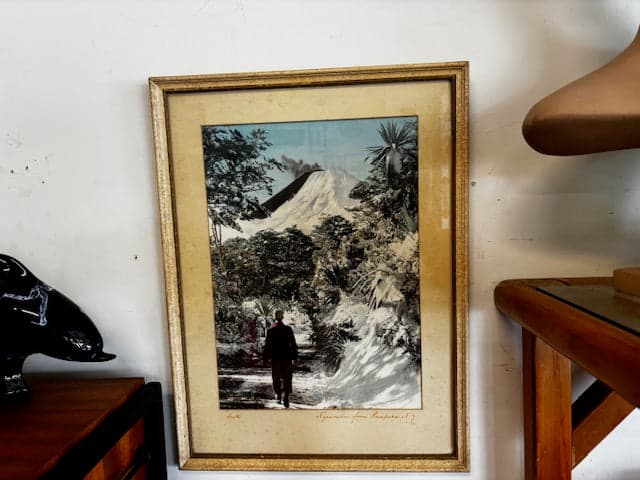 New Zealand Art Ngaruhoe By G B Scot - Industry Vintage