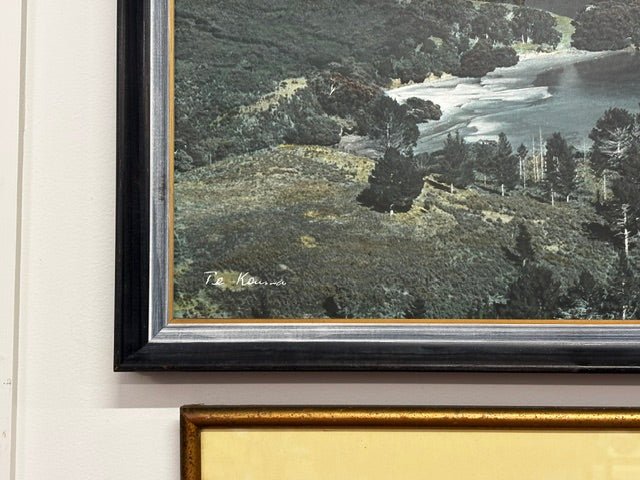 Rare Original Framed Te Kouma Whites Aviation Painting - Industry Vintage