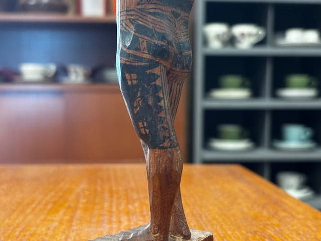 Rare Samoan Tattoo Guide Wood Figure CIRCA 1900 Small - Industry Vintage