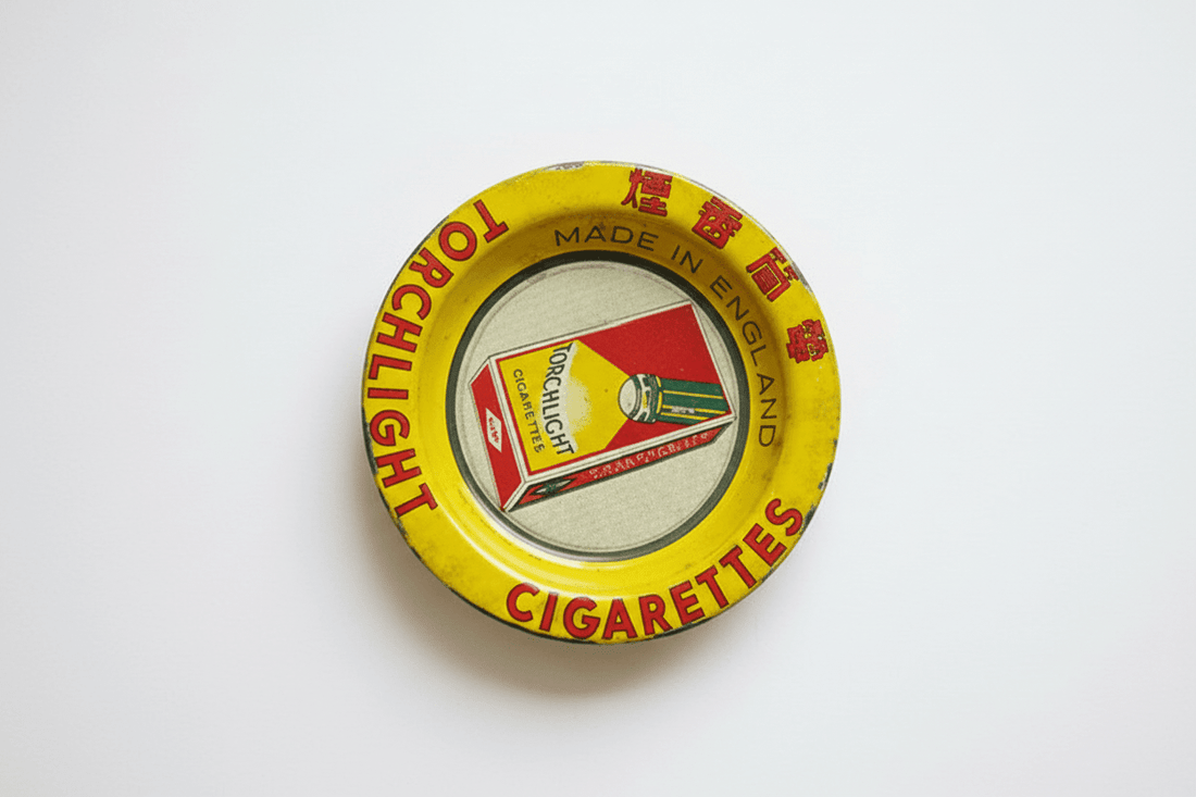 Rare Torchlight Cigarettes Ashtray Advertising Plate - Industry Vintage