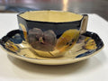 Royal Doulton D 4049 Pansies Cup & Saucer - Industry Vintage
