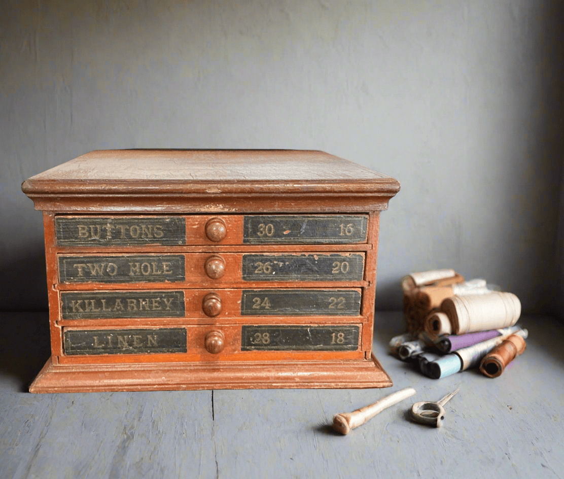 Small 4-Drawer Killarney Haberdashery Cabinet - Industry Vintage