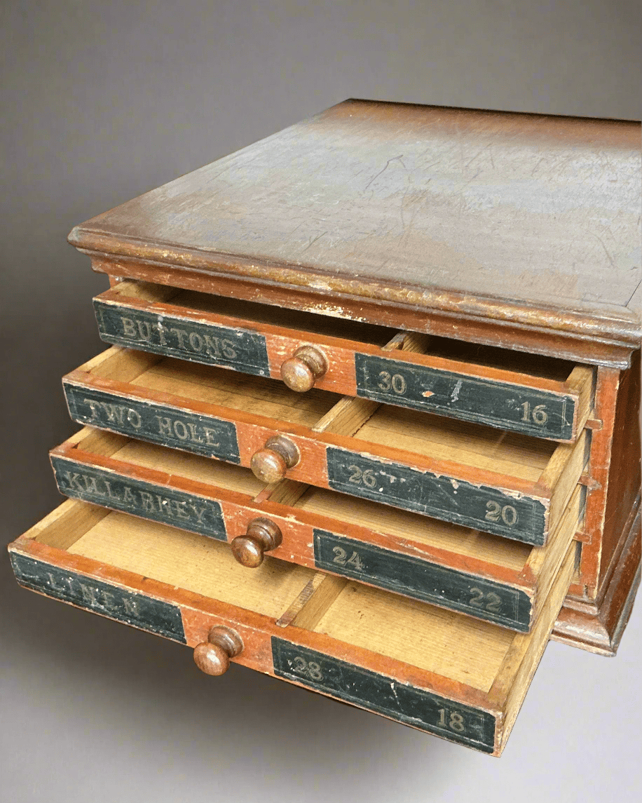 Small 4-Drawer Killarney Haberdashery Cabinet - Industry Vintage