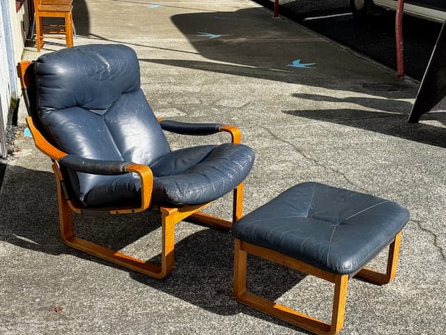 Tessa T8 Armchair and Footrest - Industry Vintage