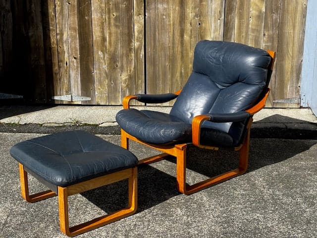 Tessa T8 Armchair and Footrest - Industry Vintage